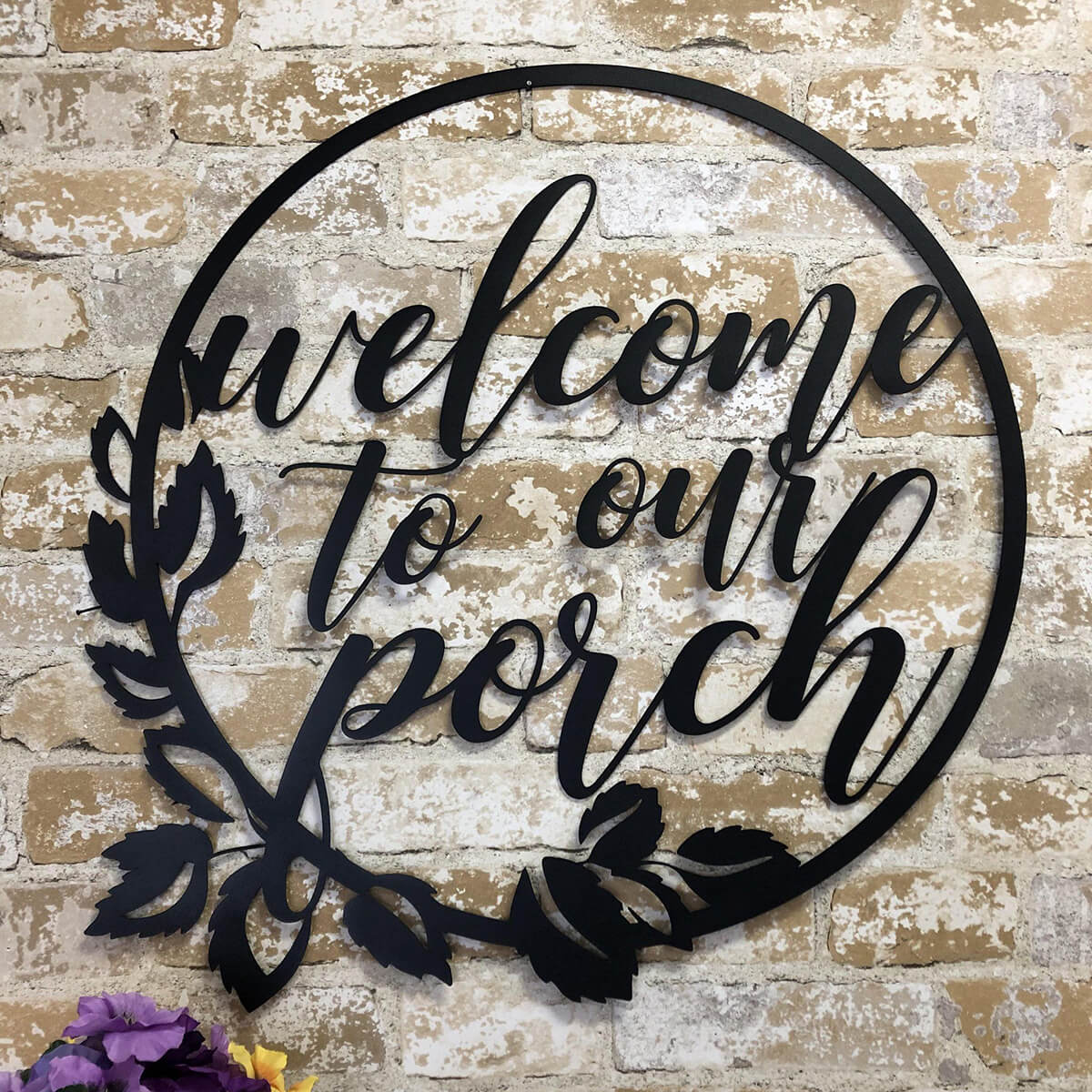 Metal “Welcome to Our Porch” Sign