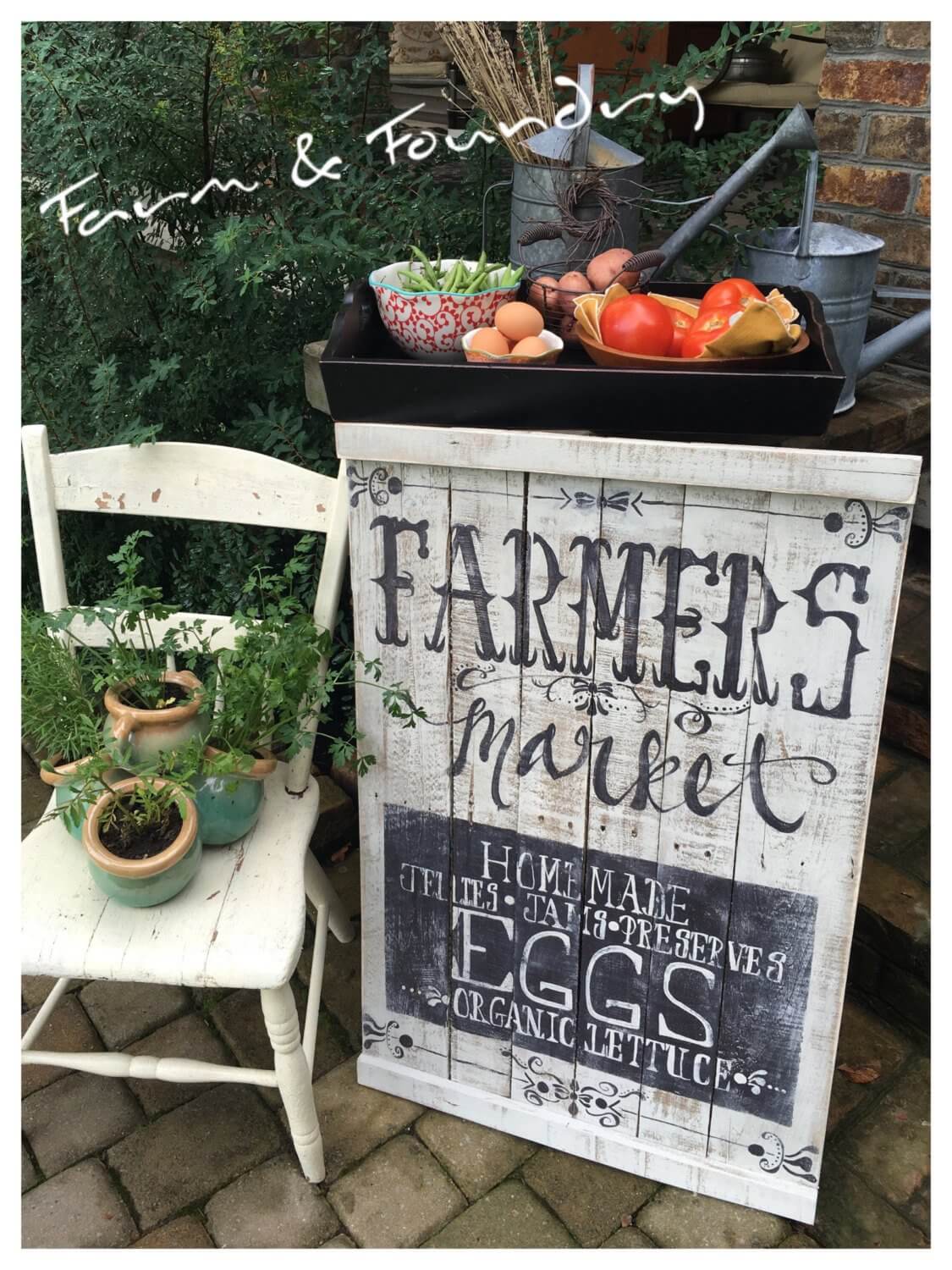 Hand Painted Farmers Market Pallet Sign