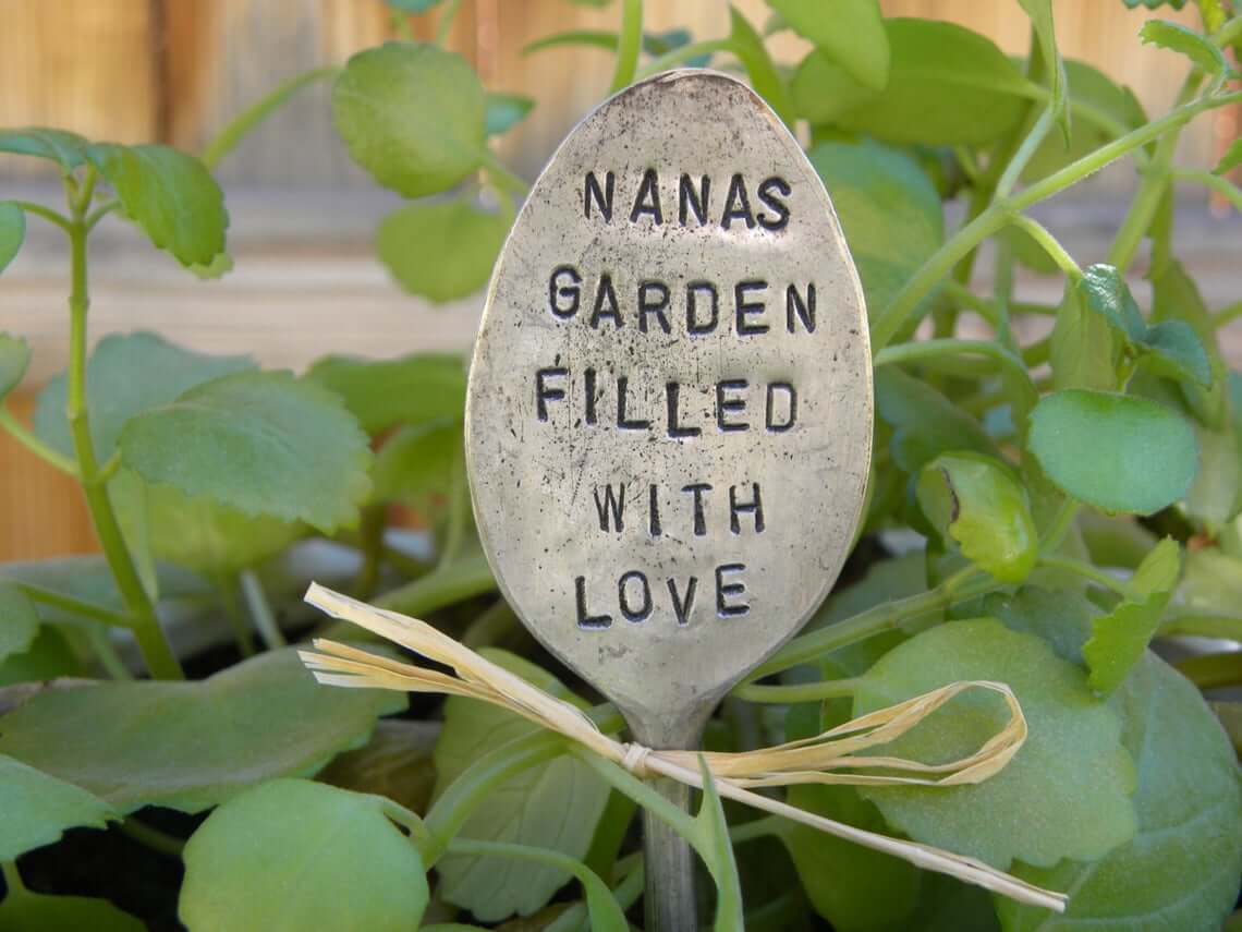 Pretty with a Purpose Personalized Spoon Miniature Garden Sign