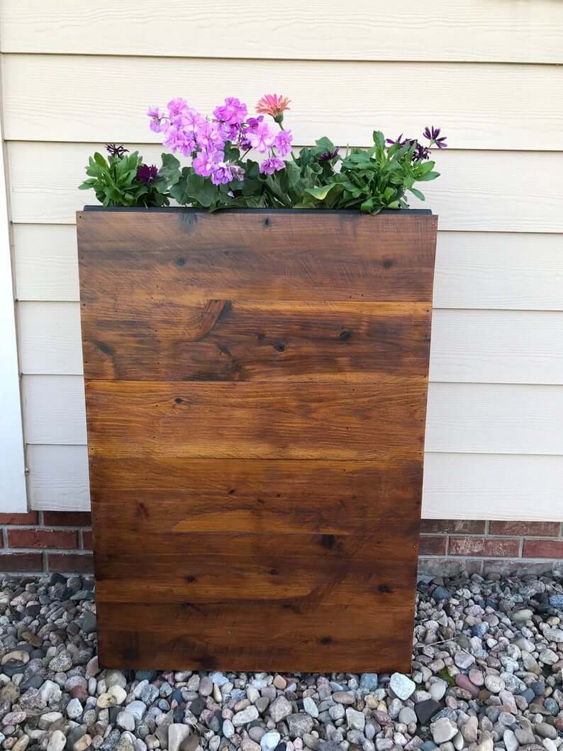 Slim Cedar Wood Planter Box