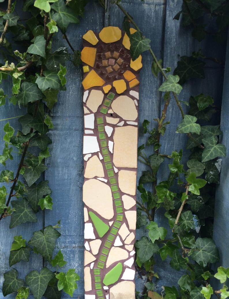 Charming Mosaic Sunflower Wall Art