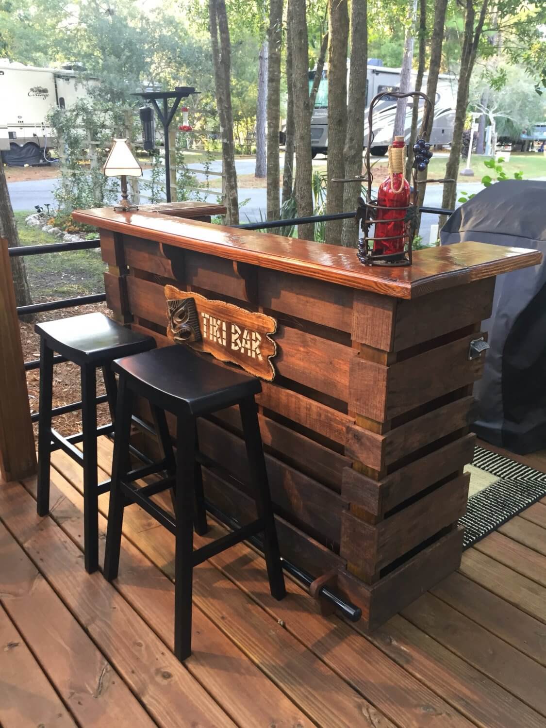 Incredible Tiki Bar Custom Built from Pallets