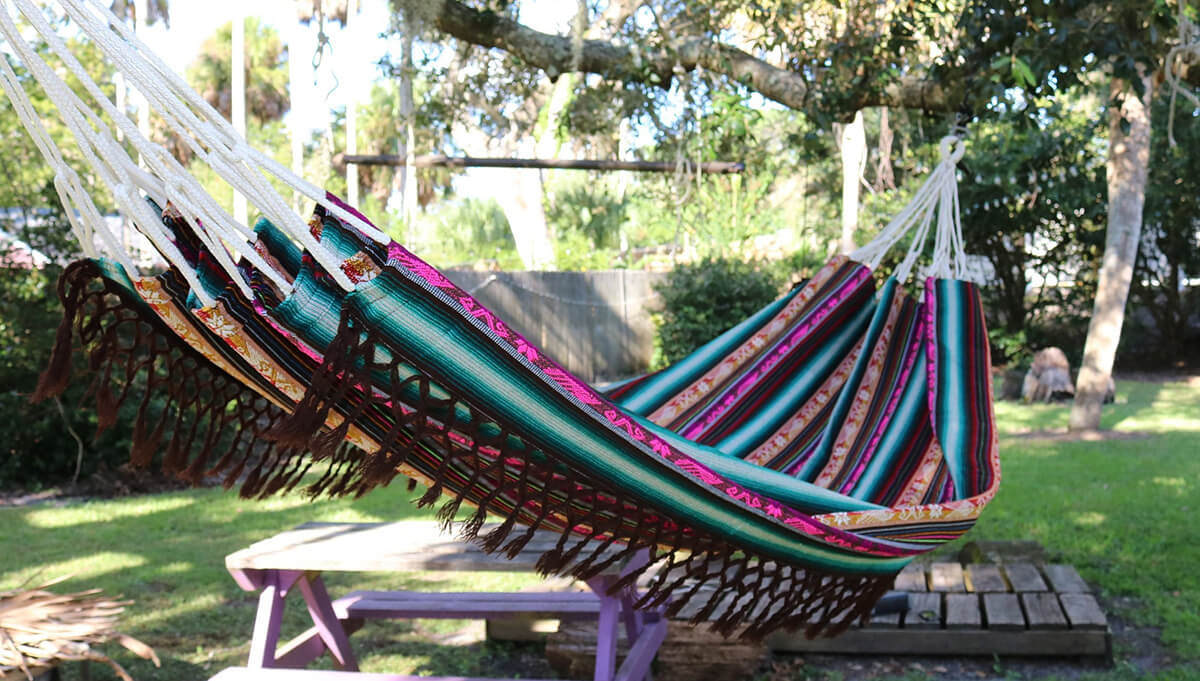 Vibrant Patterned Hammock for Swinging and Sleeping