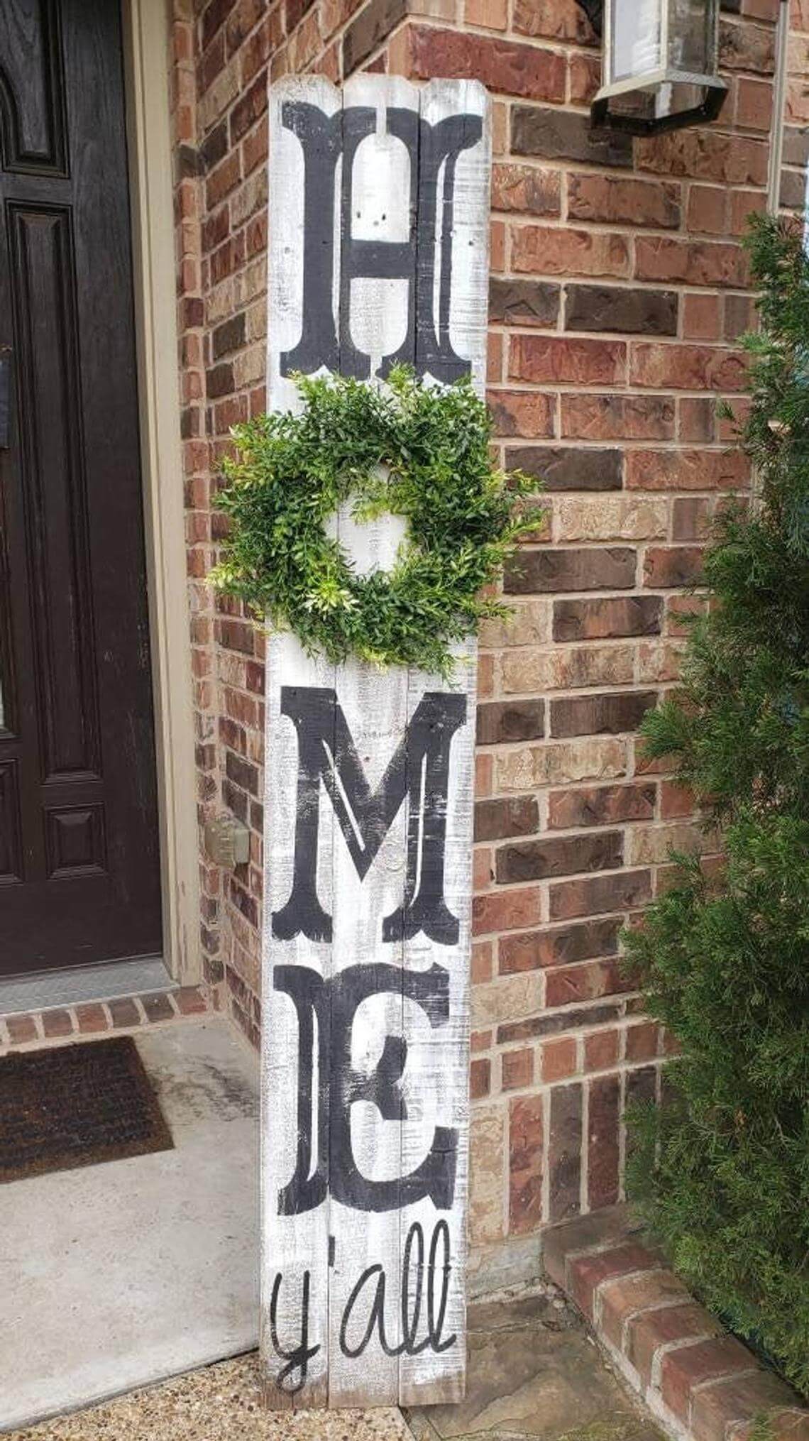 “Home” Sign with Decorative Wreath
