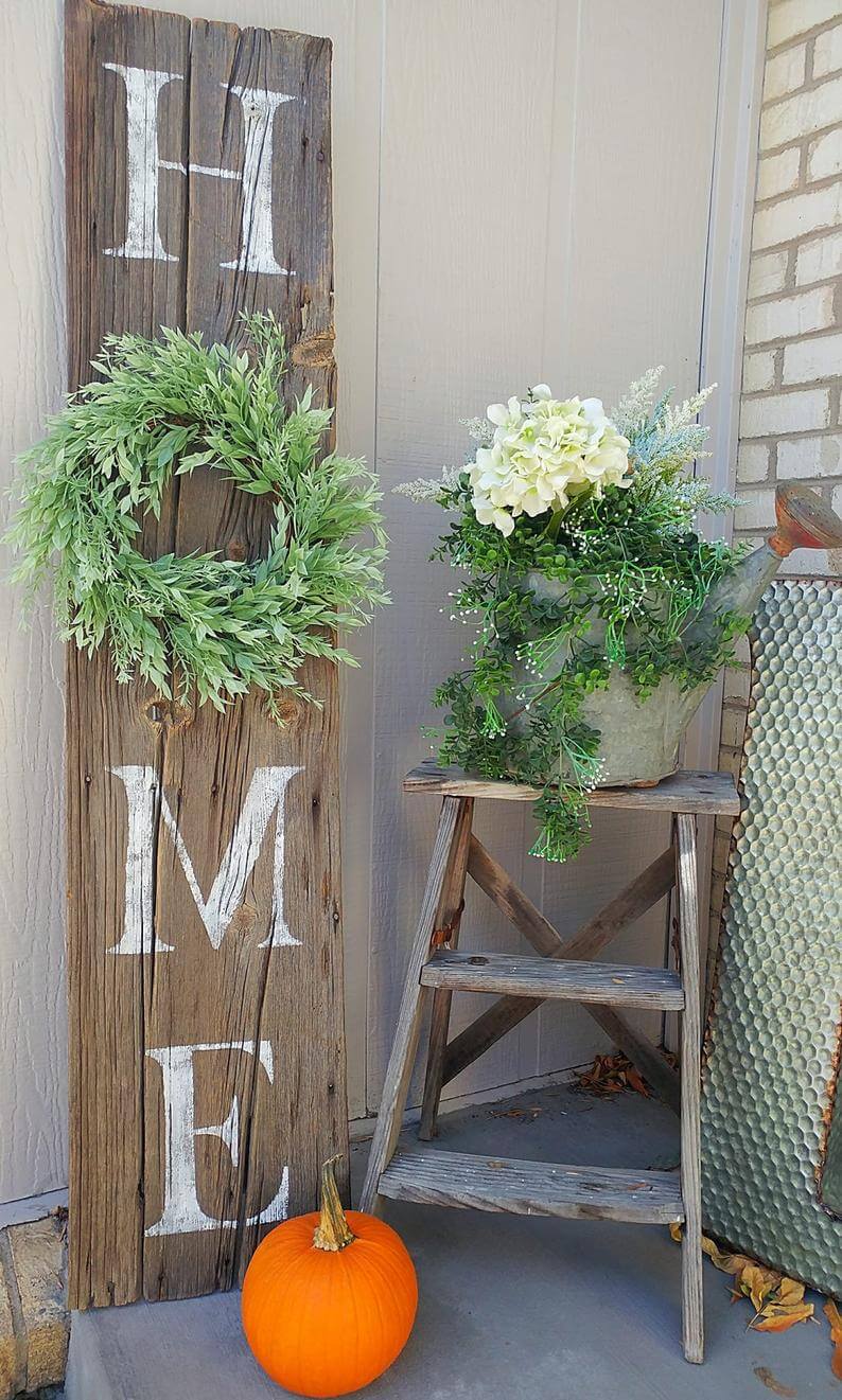 Distressed Barnwood Vertical Home Sign