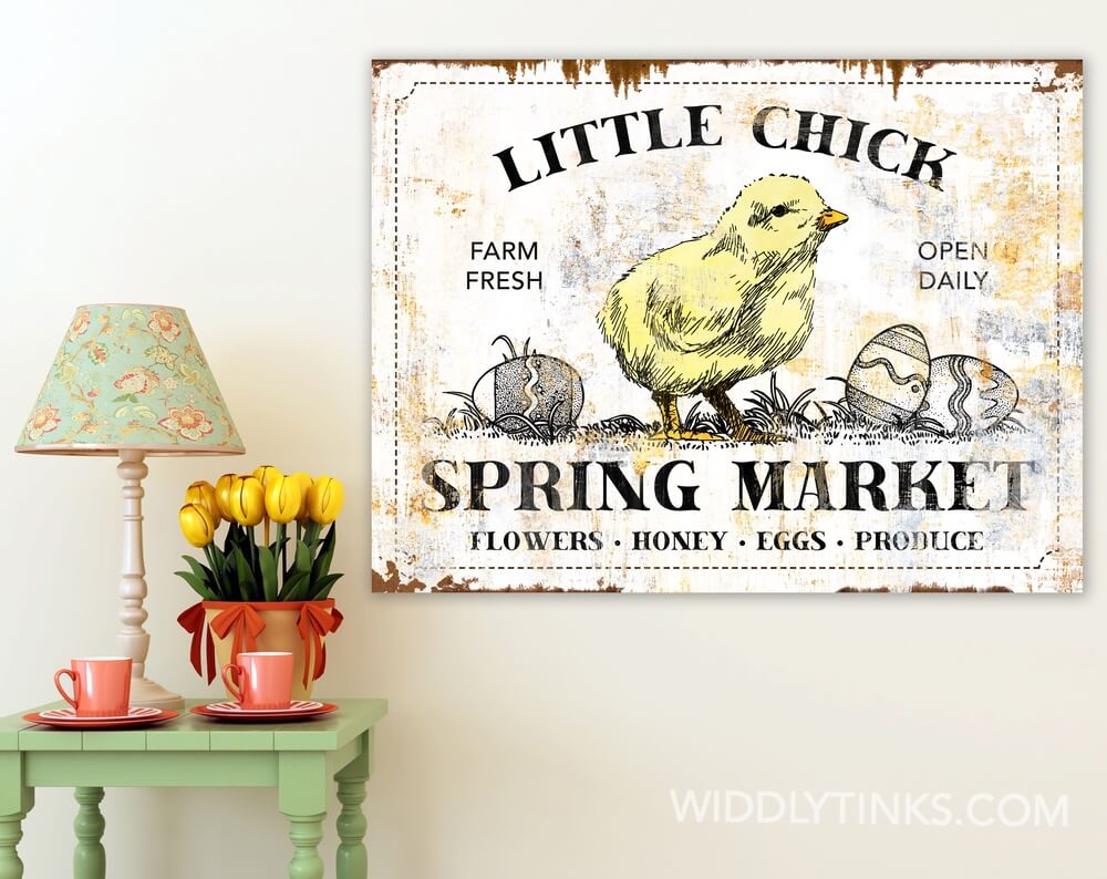 Vintage Farmer's Market Little Chick Sign