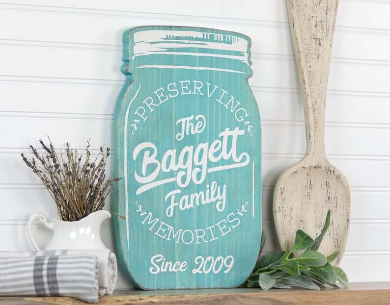 Personalized Cutout Mason Jar Sign