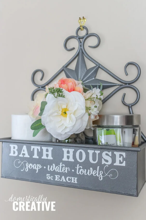 Metal Bath House Decorative Shelf Box