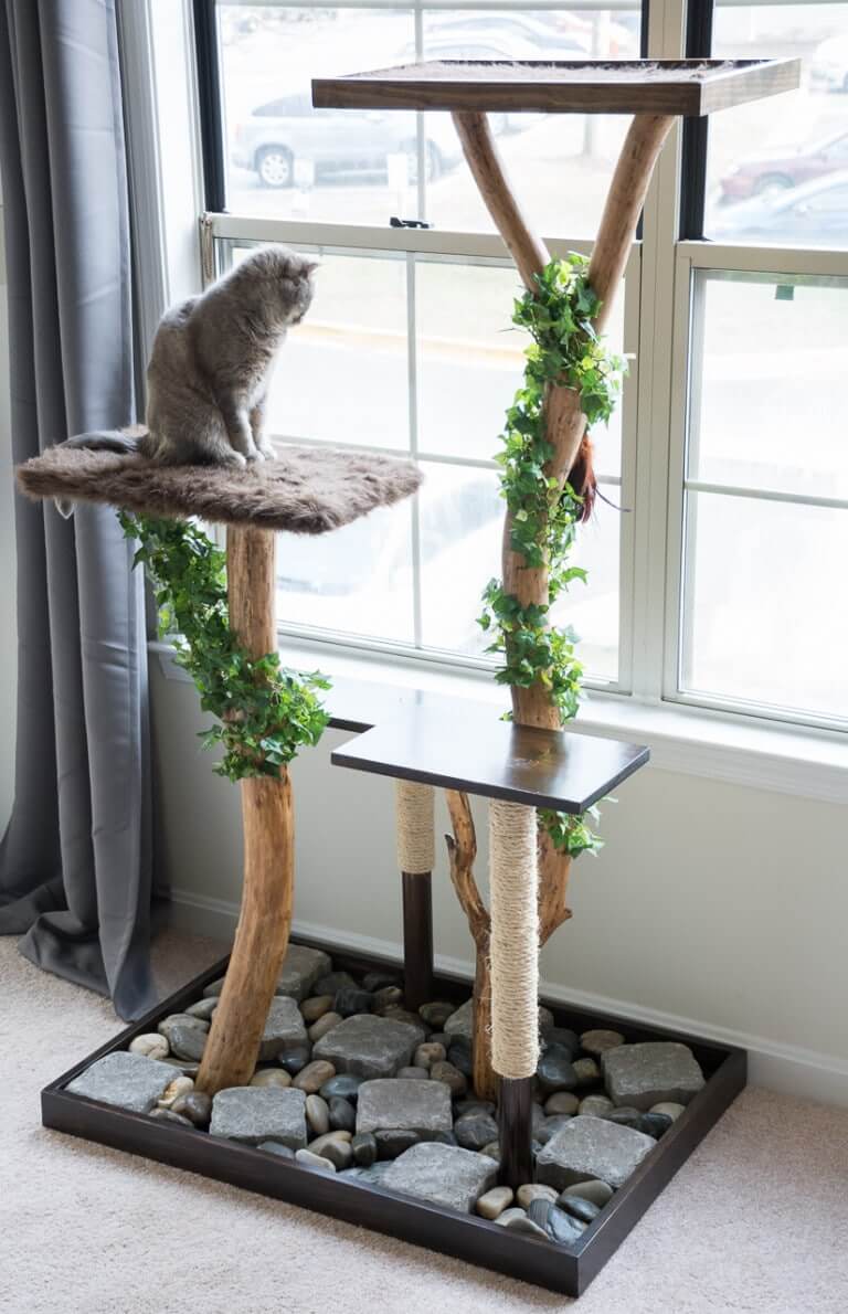 DIY Cat Tree and Scratch Pole