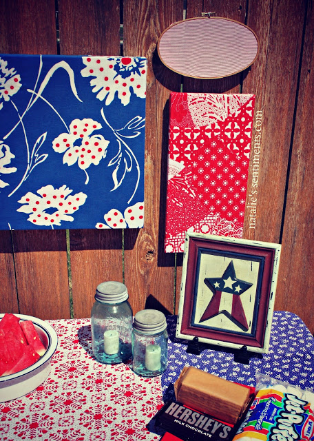 Vintage Farmhouse Style Independence Day Picnic Table