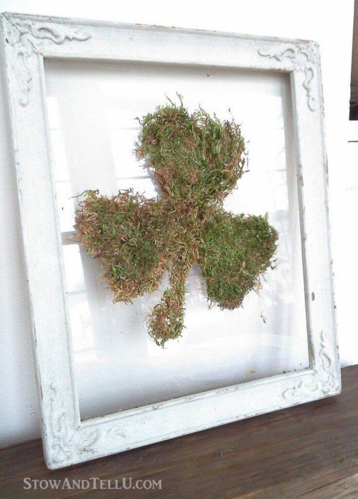 Rustic and Wild Framed Moss Shamrock