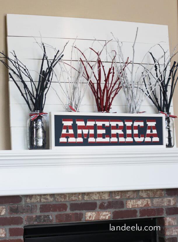 Bold Framed America Sign Art