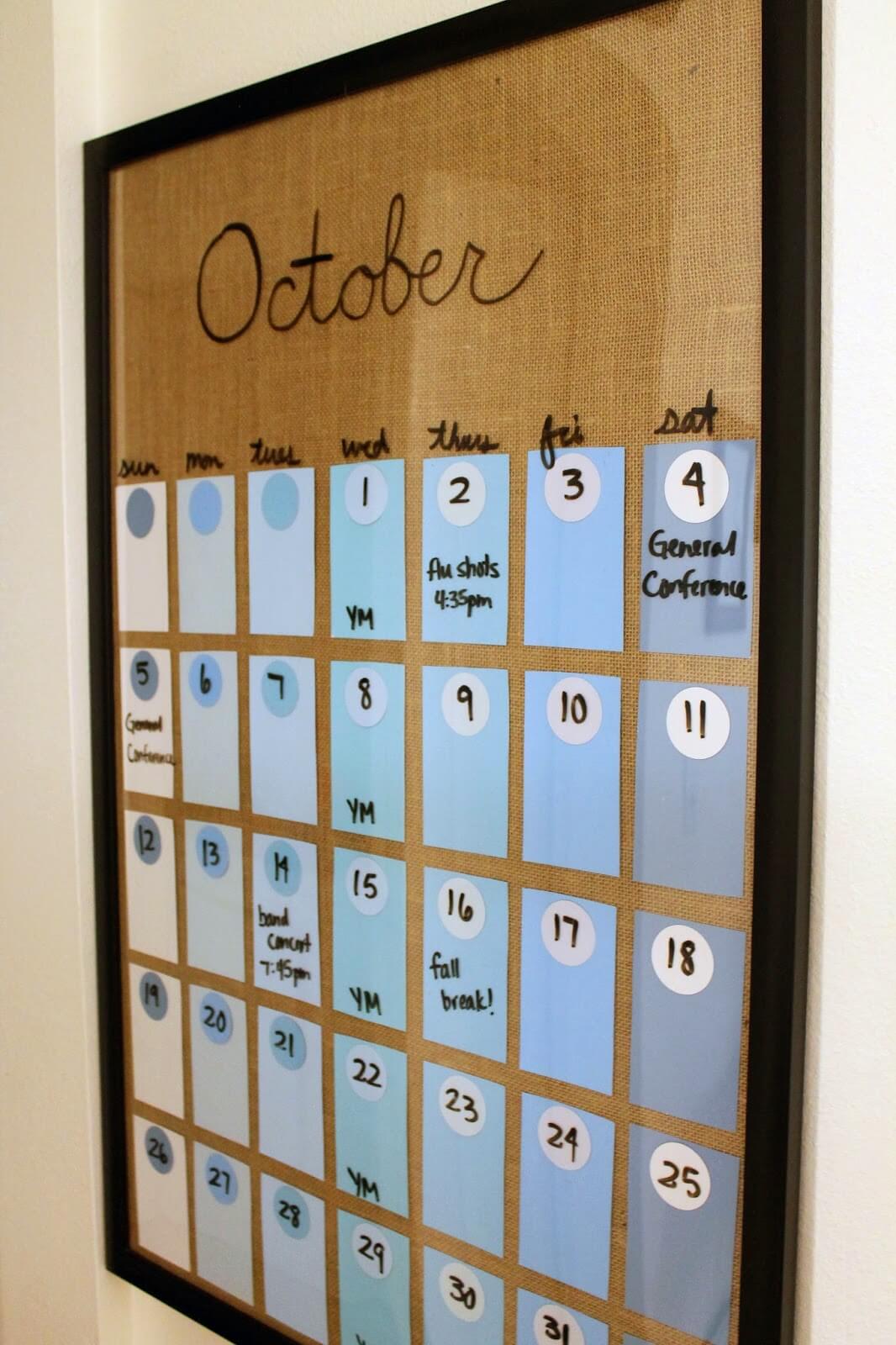 Customizable Paint Chip and Glass Calendar