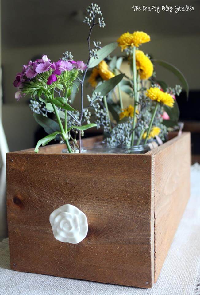 DIY Flower Drawer Flowerbox Centerpiece
