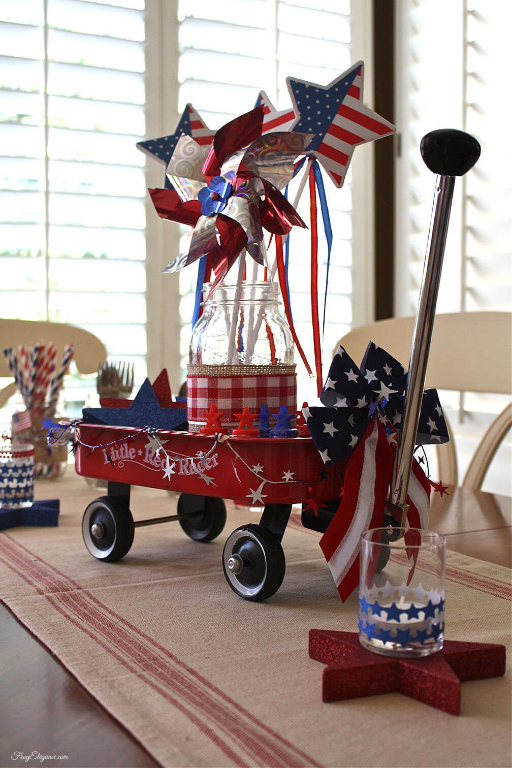 Cute Classic Red Wagon Centerpiece