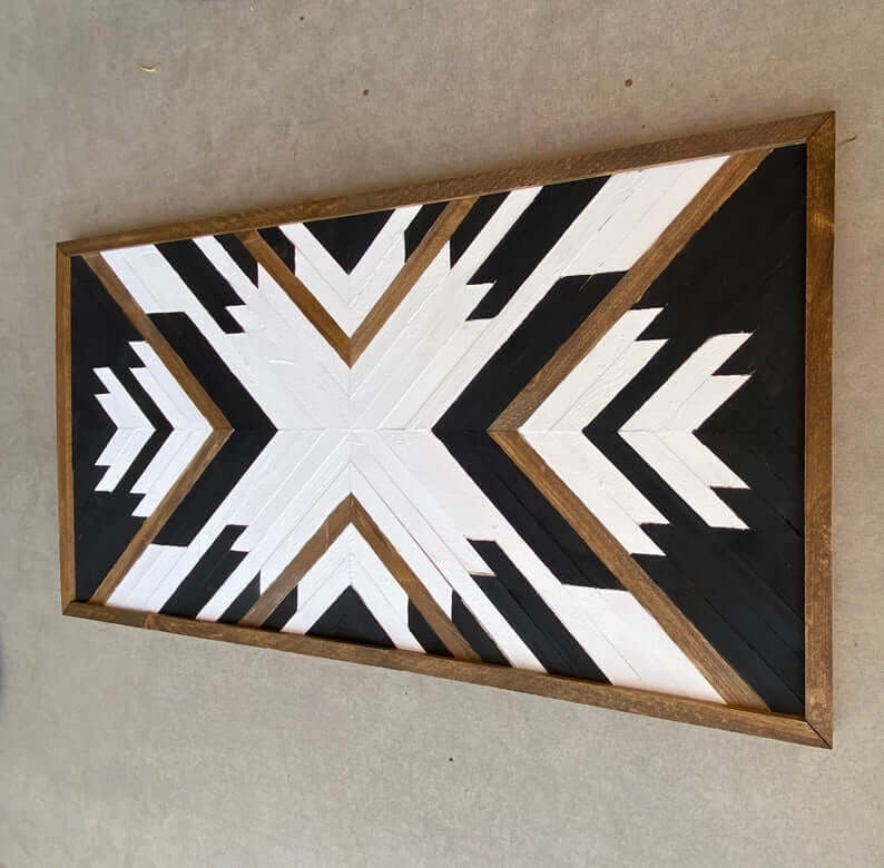 Geometric Chevron Wood Wall Ar