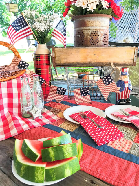 Rustic Nautical American Flag Garland