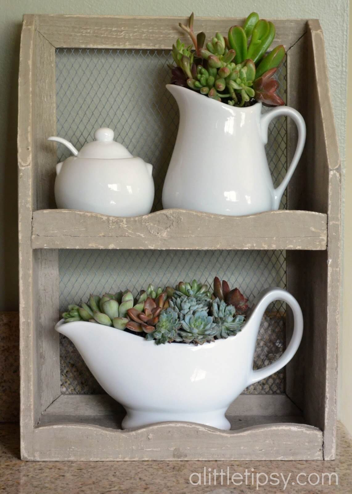 Sugar Bowl and Creamer Succulent Set