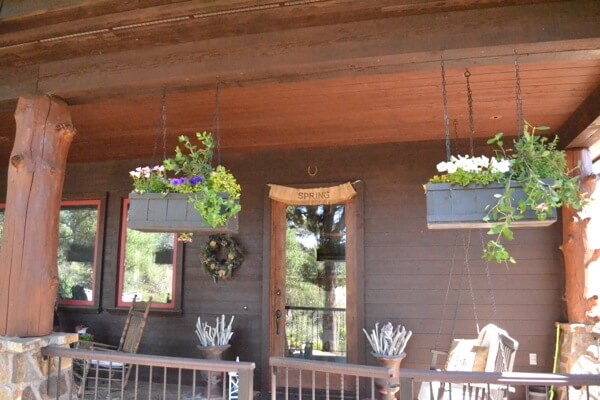 Rustic Rectangular Hanging Box Planters