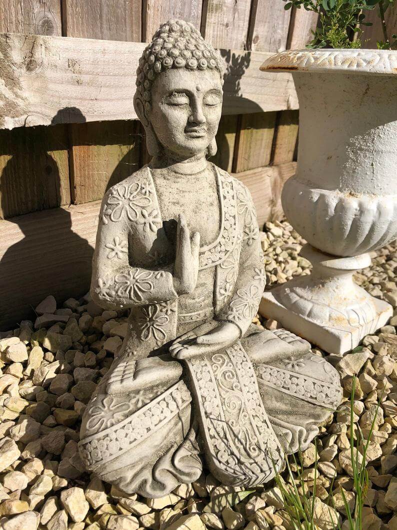 Decorative and Embellished Zen Meditation Garden Sculpture