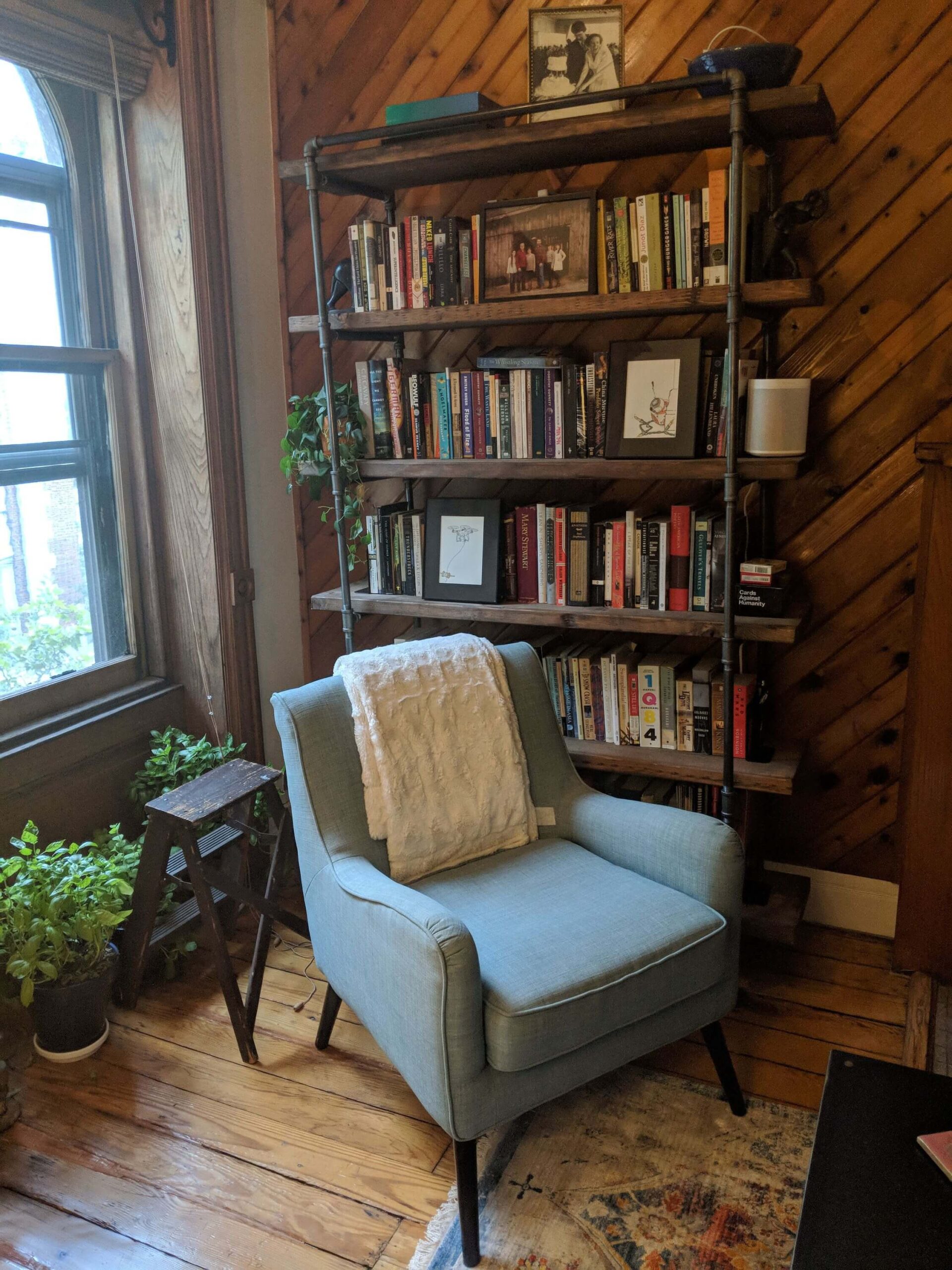 Reclaimed Wood and Industrial Pipe Bookcase