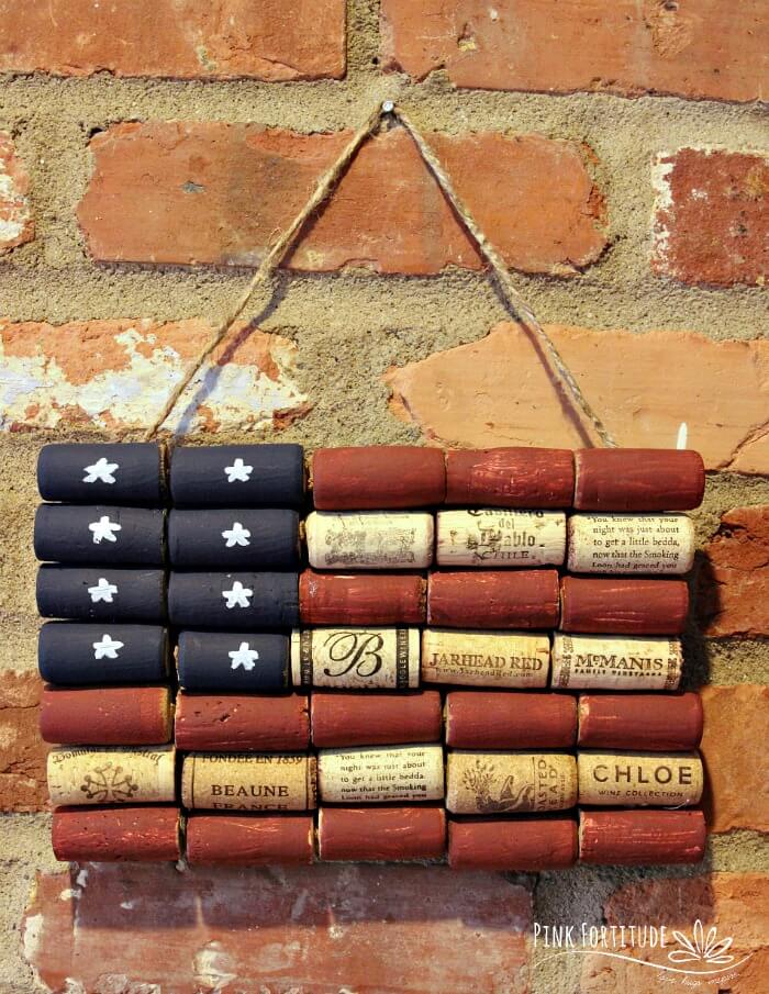  American Flag Made of Upcycled Wine Corks