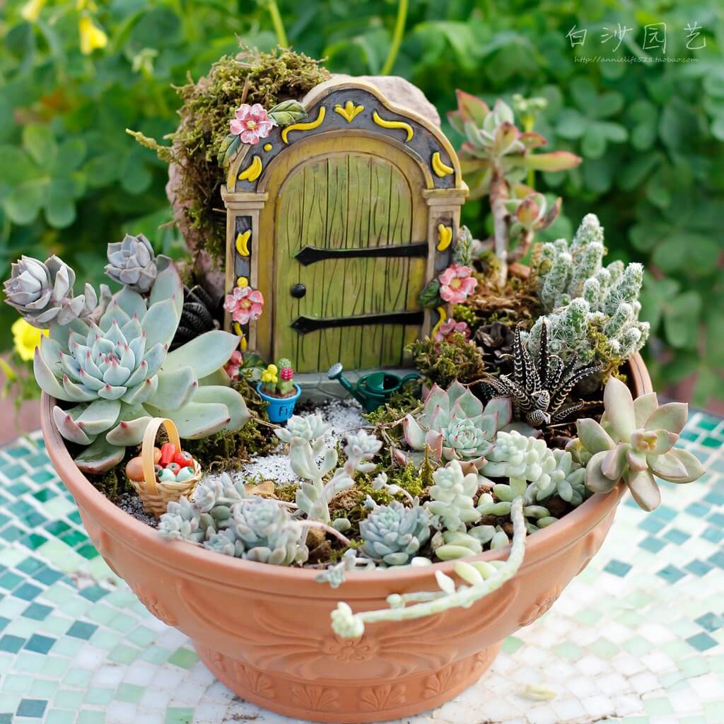 Secret Door Succulent Fairy Garden