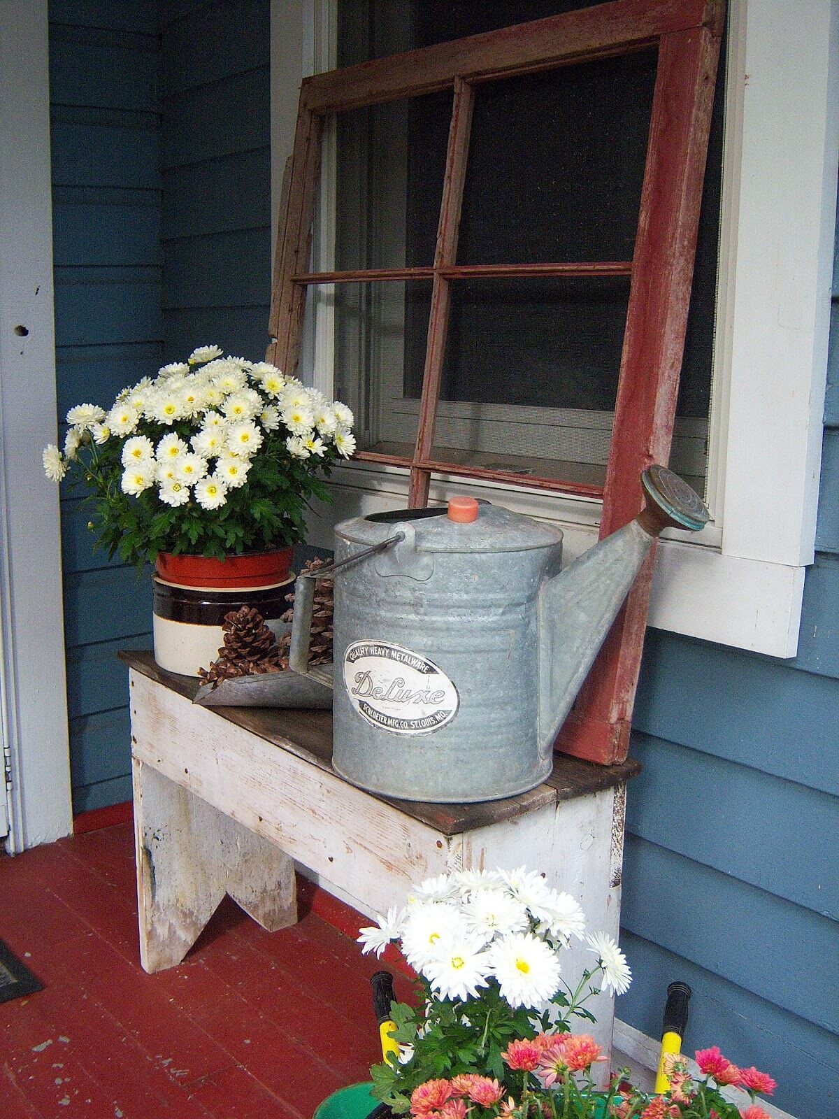 Antique and Rustic Vintage Porch Display