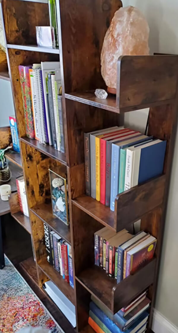 Rich Brown Wooden Bookshelf with Thirteen Shelves