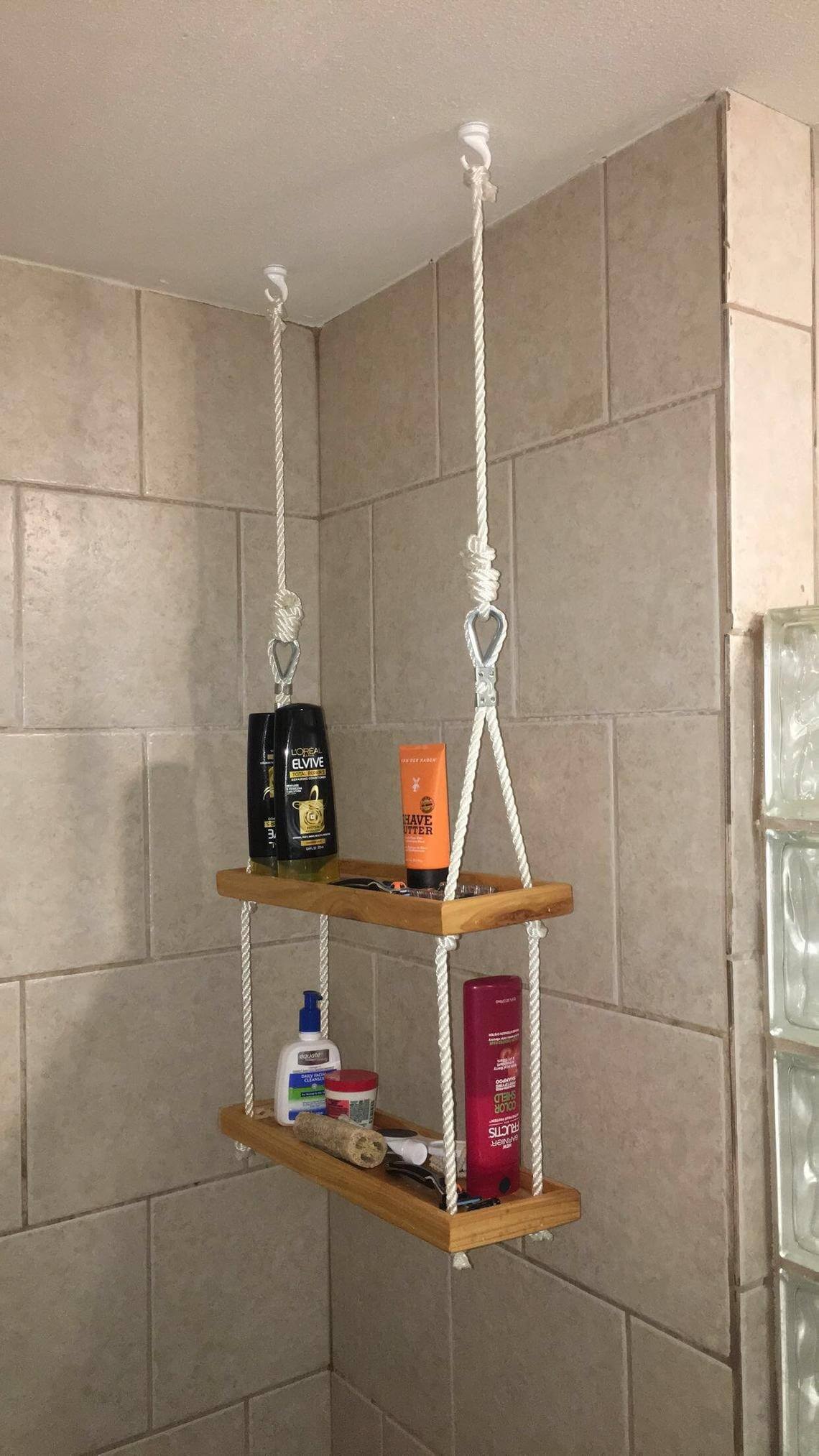 Hanging Rope and Ladder Shower Shelf