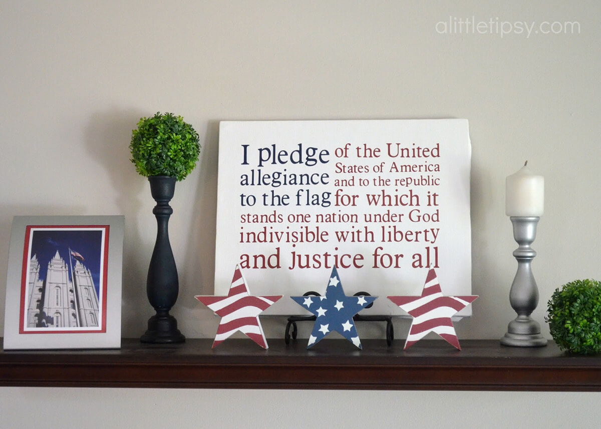 Pledge of Allegiance Typographic Flag