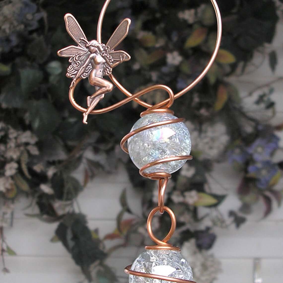 Customizable Mystical Copper & Crackle-Glass Suncatcher