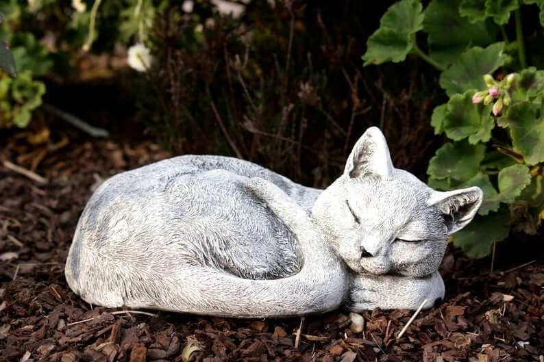 Peaceful and Purrfect Cat Nap Garden Statue