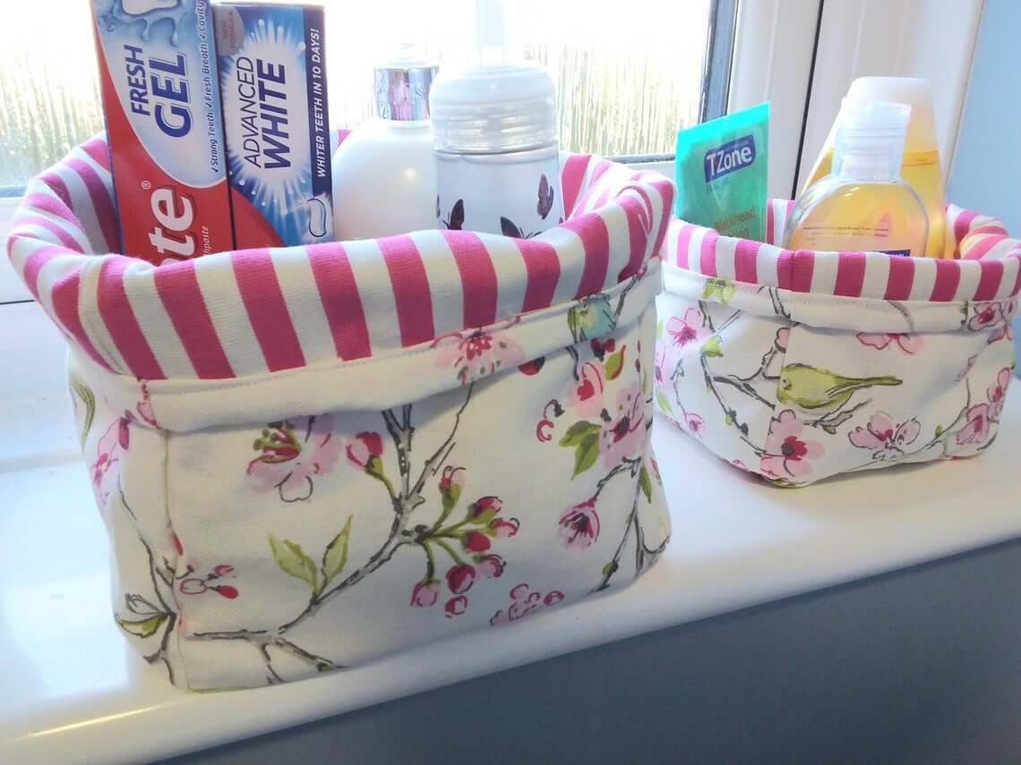 Double-Sided Canvas Totes Bathroom Storage