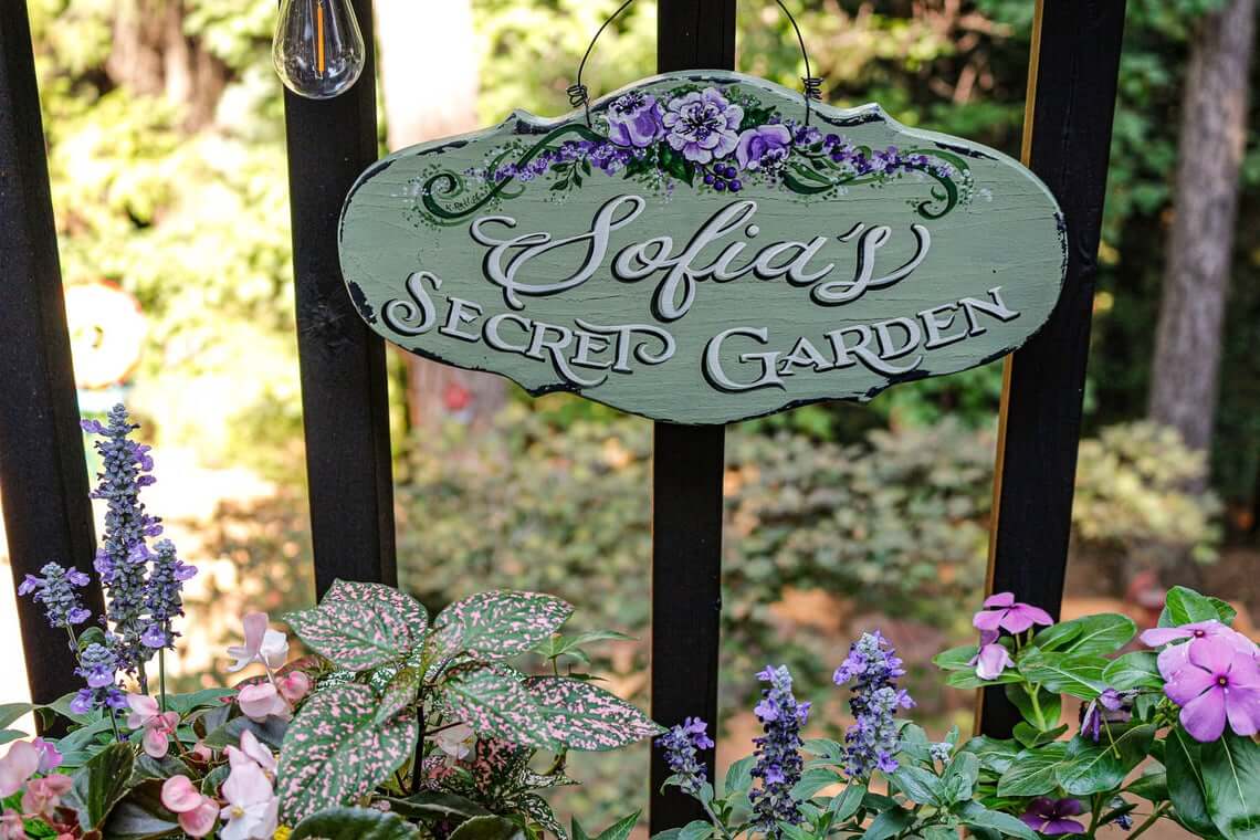 Hand-Painted Personalized “Secret Garden” Sign