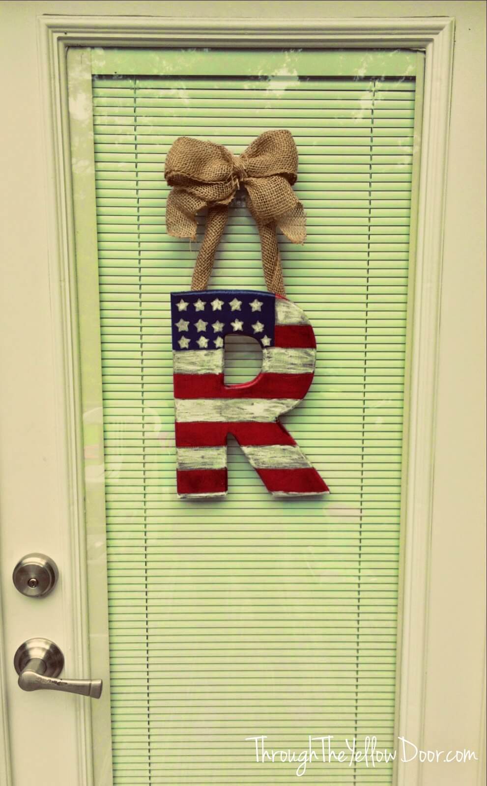 Patriotic Painted Wooden Letter DIY Rustic 4th of July Decoration