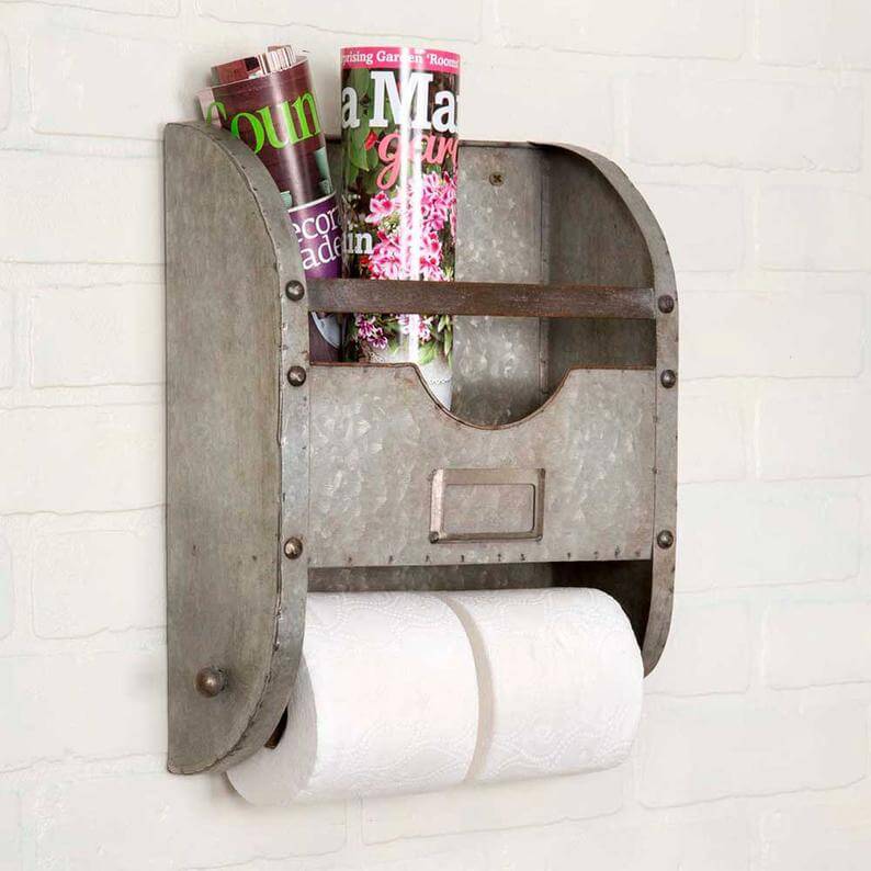 Industrial Metal Shelf Toilet Paper Holder