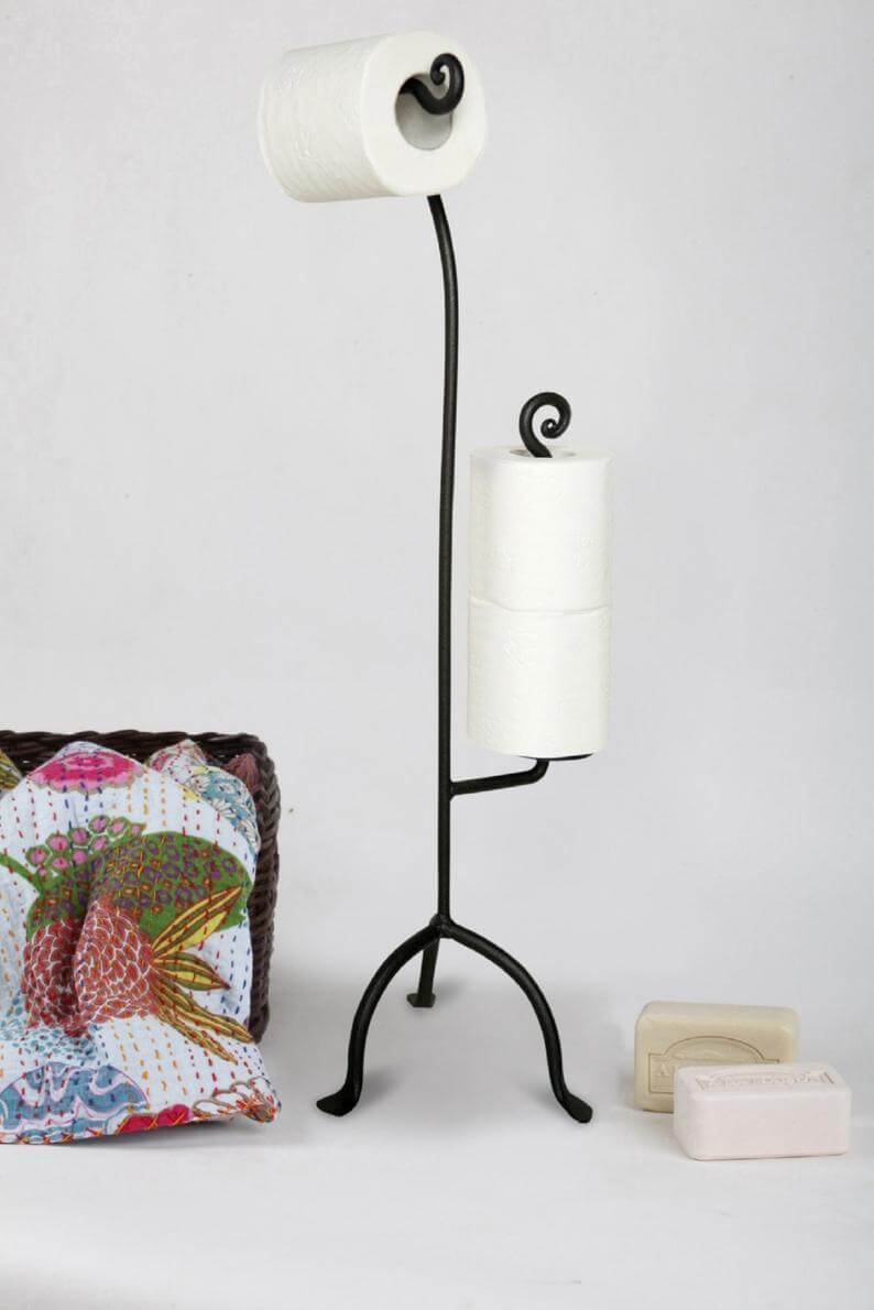 Decorative Wrought Iron Toilet Paper Stand
