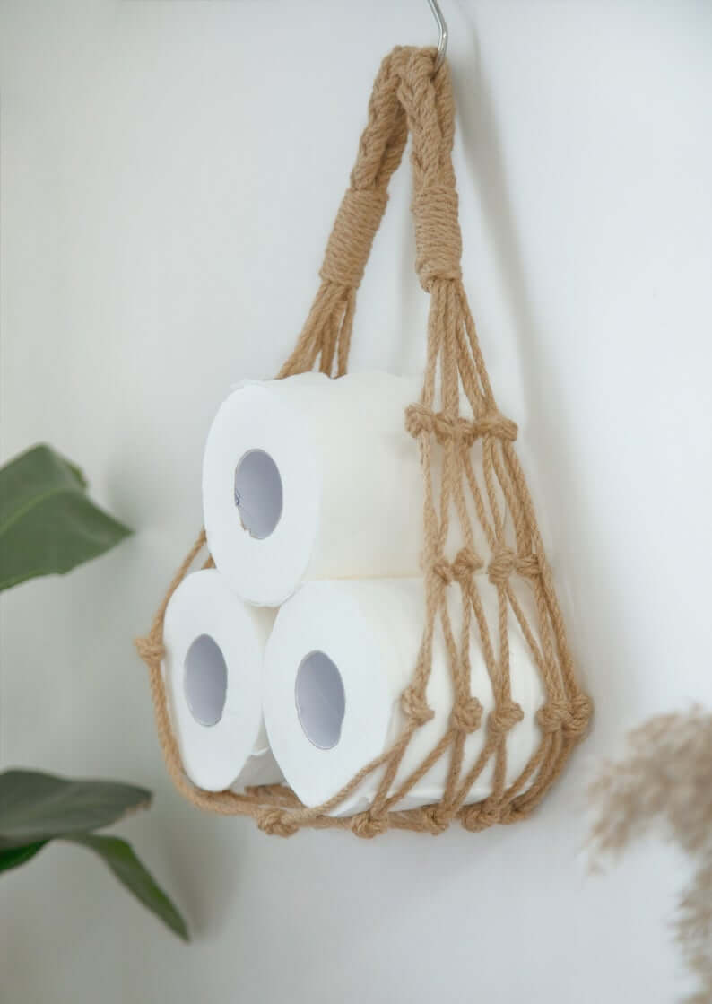 Hanging Macrame Toilet Paper Storage