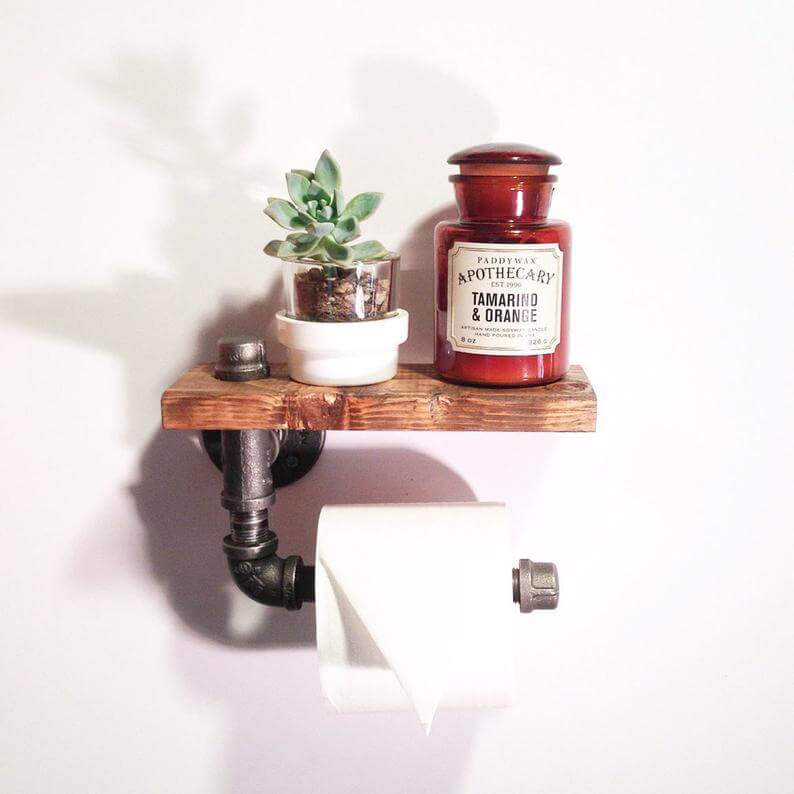 Industrial Shelf Pipe Toilet Paper Holder