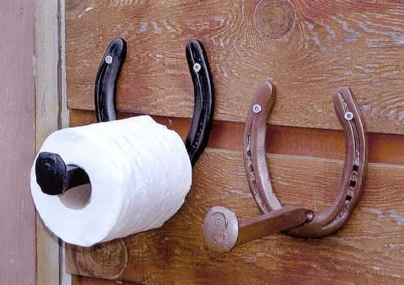 Horseshoe Railroad Spike Toilet Paper Holder