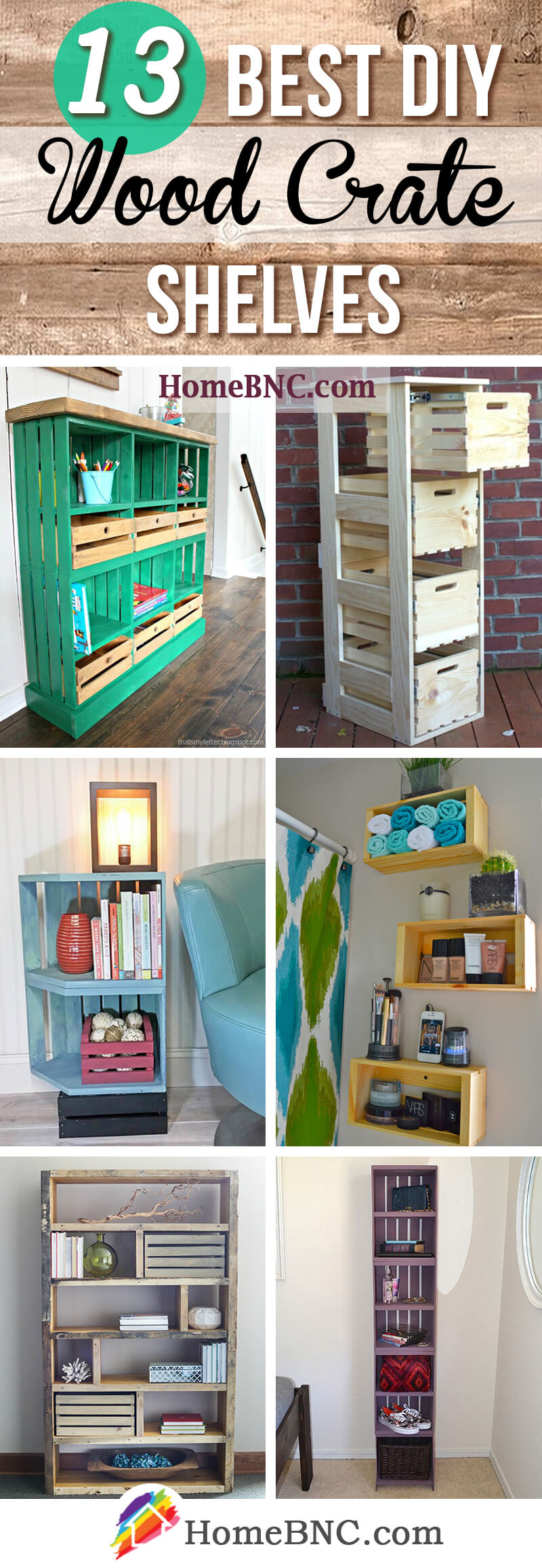 Creative Diy Wood Crate Shelf Ideas, Wooden Crate Wall Shelves Diy