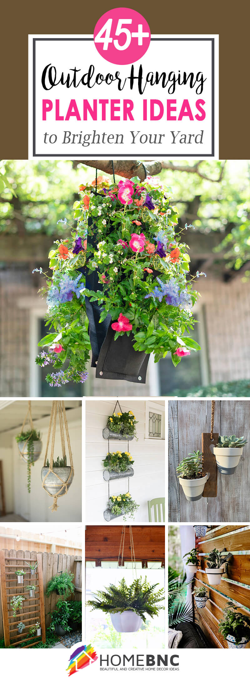 Flower Pot Hanging Balcony Garden Plant Metal Iron Planter Home Decor Beauty US 
