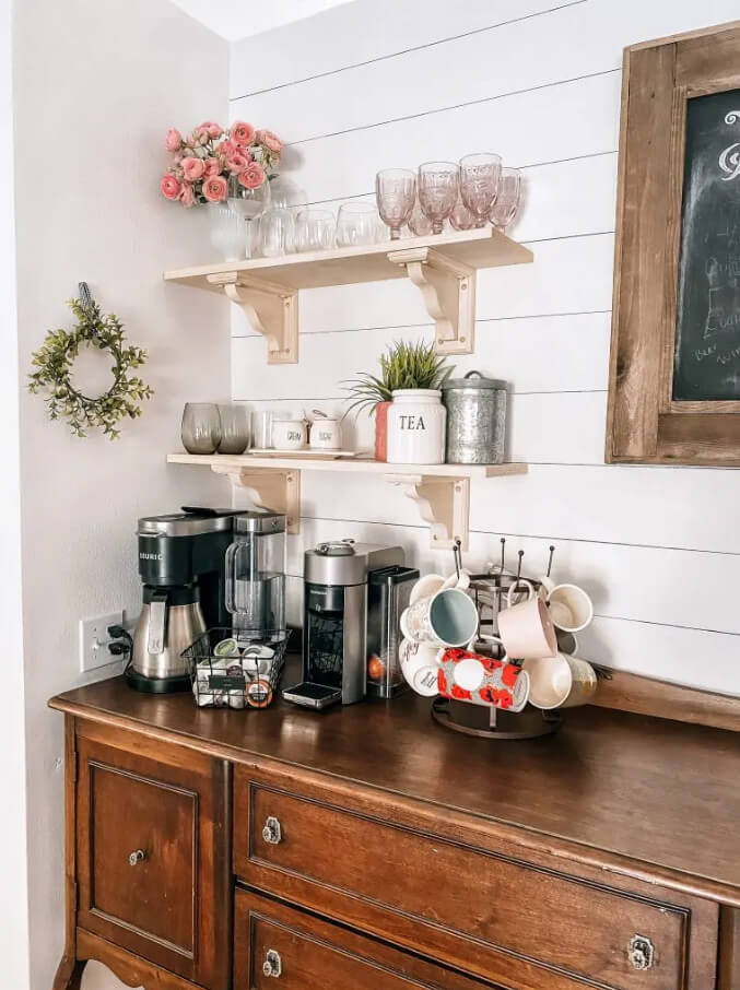 Our Farmhouse Corner Coffee Station - The Mombot