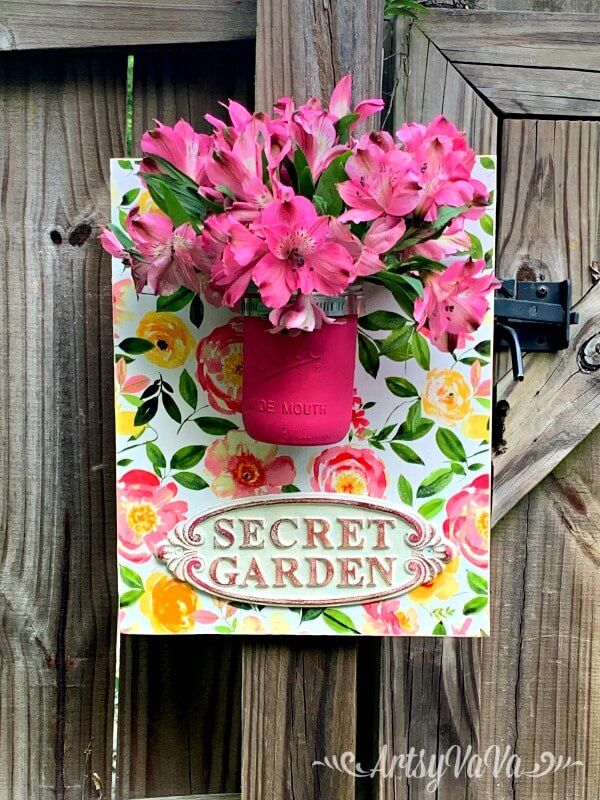 Pretty Pink and Yellow Secret Garden Sign