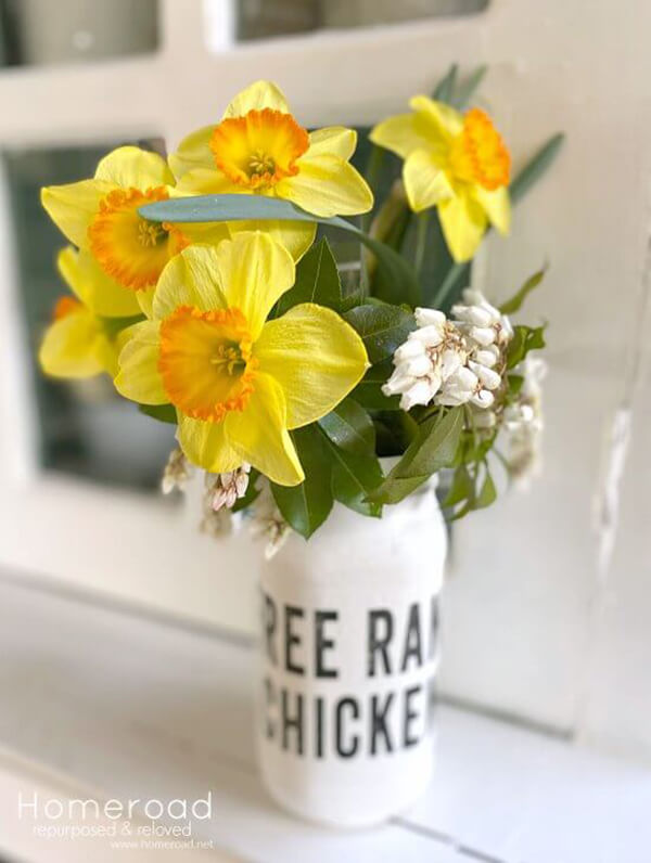 Free Range Farmhouse Painted Mason Jar Vase