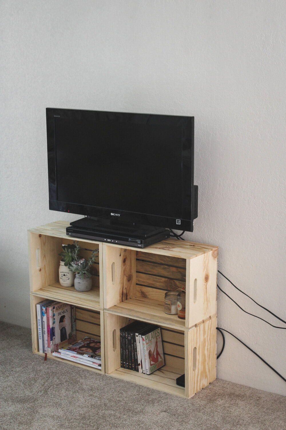 Crate Creations Stacked TV and Storage Stand