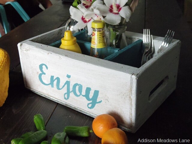 Diner's Delight Painted Vintage Crate Organizer