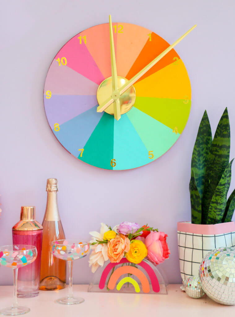 Vibrant DIY Color Wheel Clock