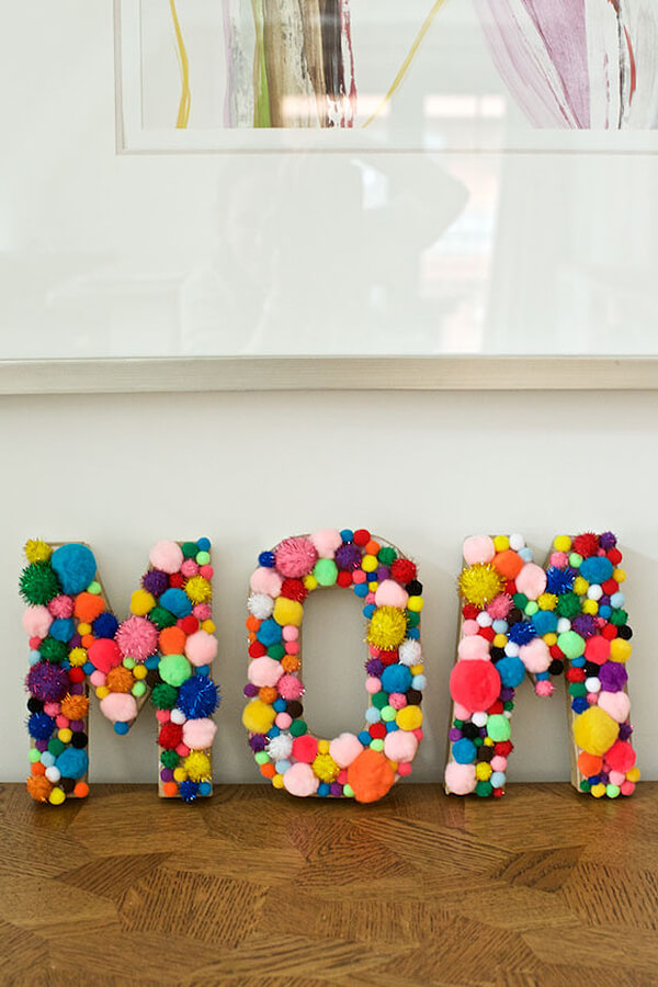 Bright and Beautiful Pom Pom Covered Letters